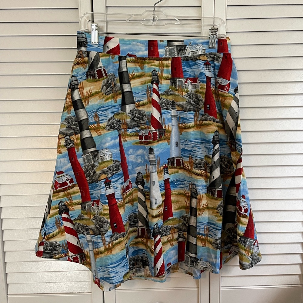 Retrolicious A-Line Lighthouse Swing Skirt L